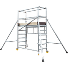 Échafaudage roulant en aluminium - h. 3,70 m - 1 palier - 1,92 x 0,74 m