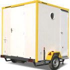 Abri roulant de chantier aménagé avec WC - 4 m² - 2 personnes