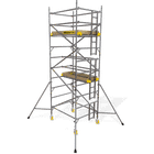 Échafaudage roulant en aluminium large - h. 4,80 m - 1 palier - 2,40 x 1,30 m