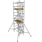 Échafaudage roulant en aluminium étroit - h. 5,80 m - 2 paliers - 2,40 x 0,60 m
