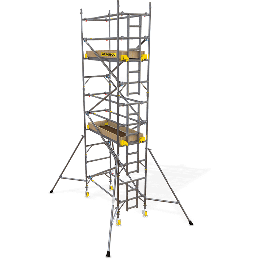 2 Tréteaux Pliants Pour échafaudage – Hauteur Réglable 80-130 Cm, Charge 200 Kg