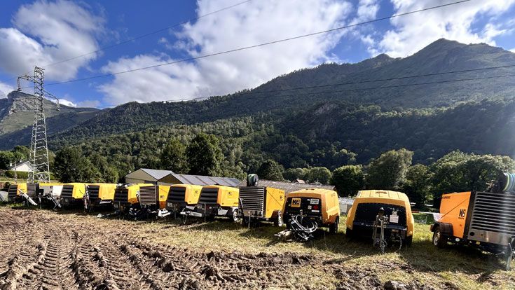 compresseurs d’air chantier modernisation de la ligne électrique