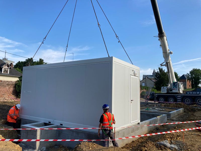 Grutage de bâtiment modulaire