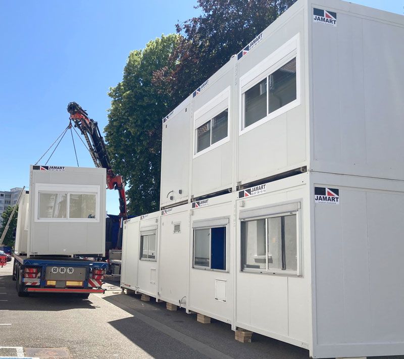 Grutage bungalow de chantier