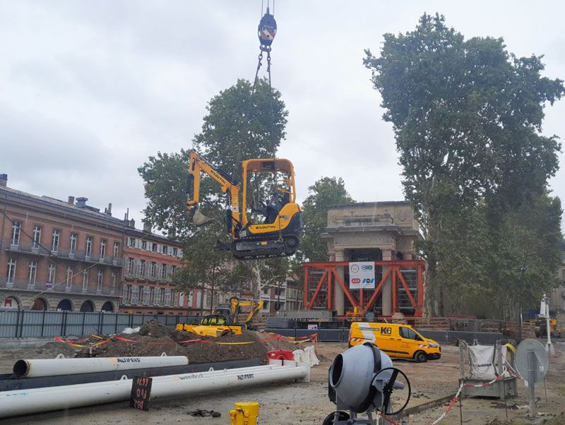 Grutage pelleteuse 14 tonnes