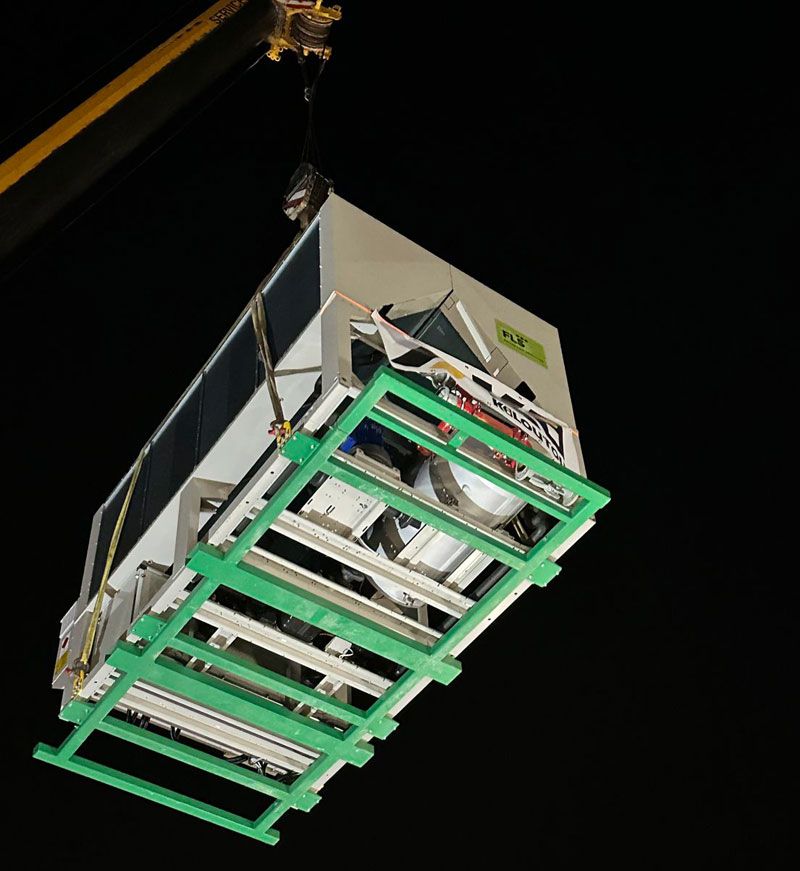 Grutage d'une pompe à chaleur