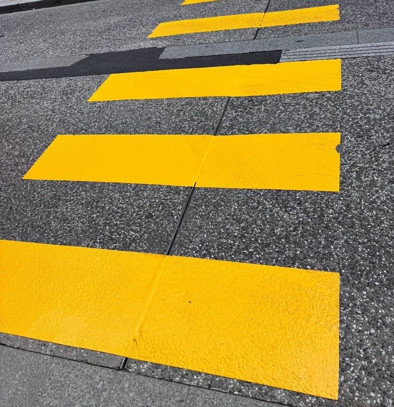 Marquage au sol temporaire : passage piétons