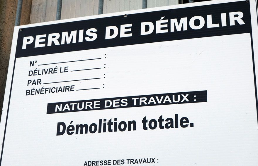 Panneau permis de démolir