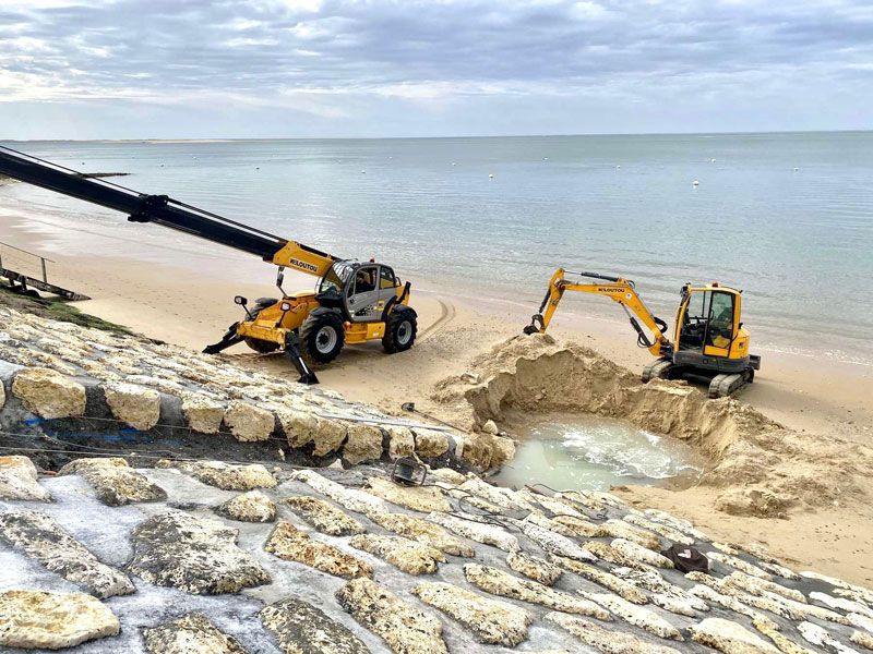 Renforcement d'un perré au Pyla-sur-Mer